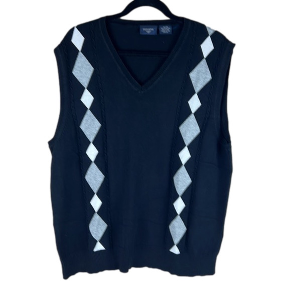 DOCKERS Navy Argyle Sweater Vest - Picture 1 of 6